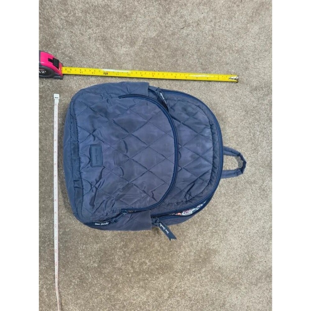 Vera Bradley Essential Compact Backpack Classic Navy Quilted - Picture 1 of 7